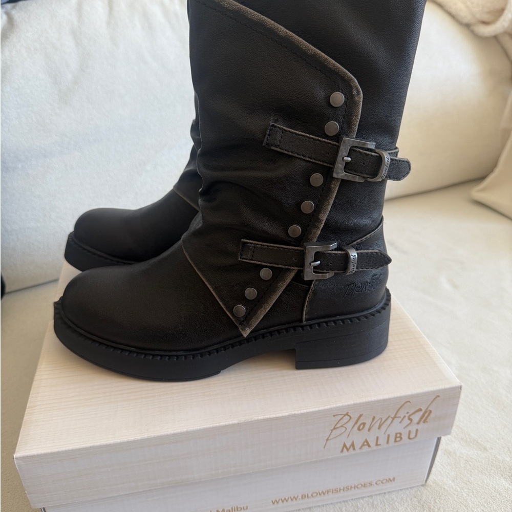 Blowfish Malibu Black Combat Boots